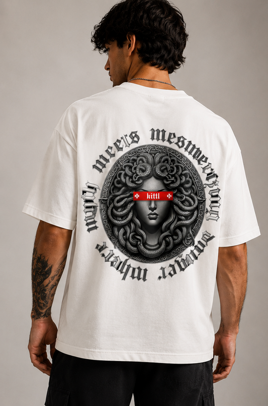 Remera Oversize Blanca Medusa
