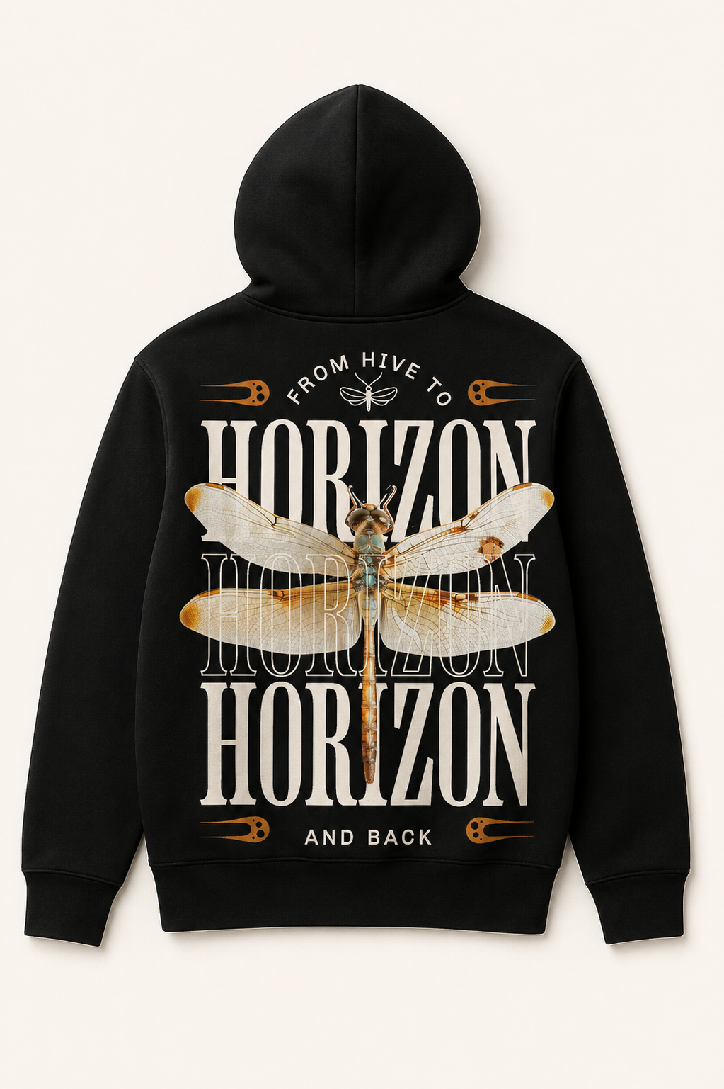 Buzo hoodie unisex negro Horizon