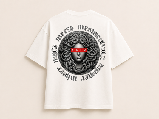 Remera Oversize Blanca Medusa
