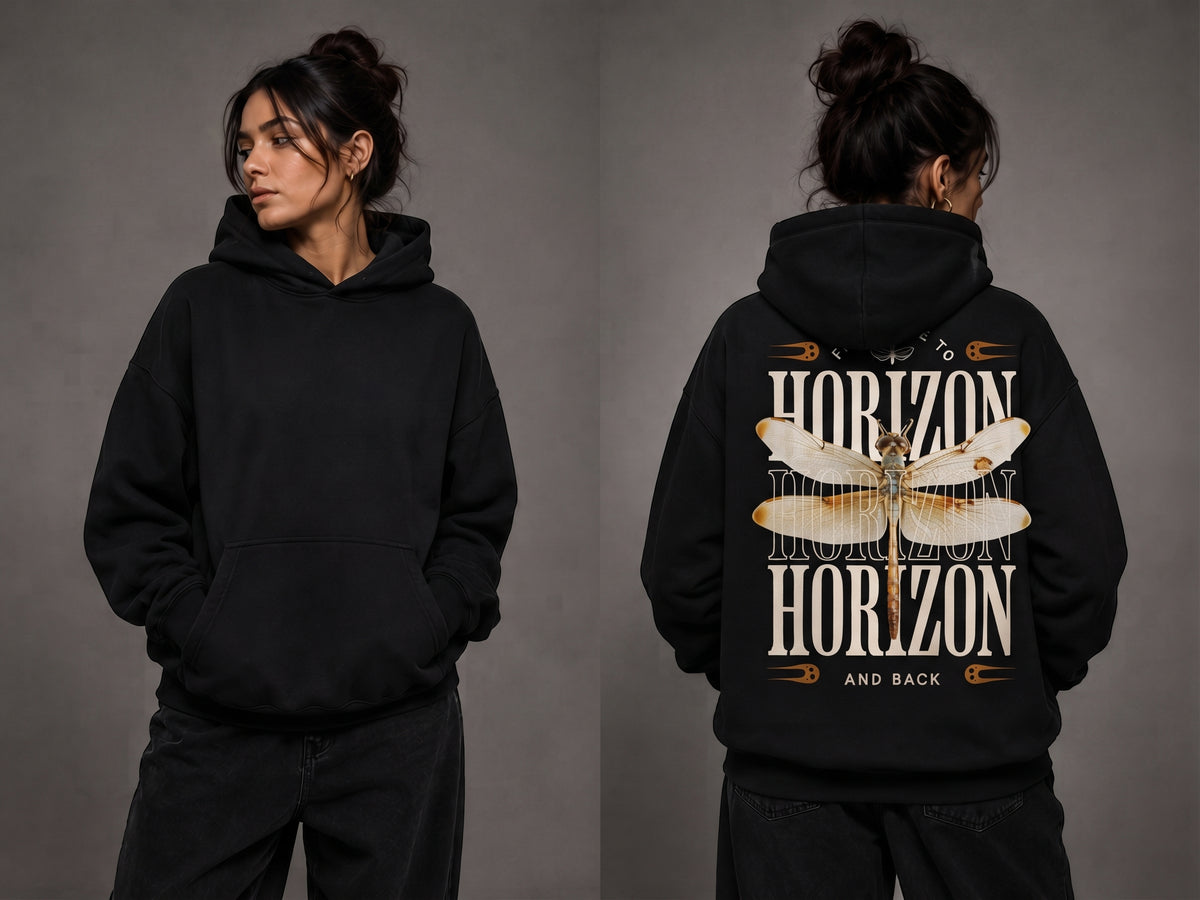 Buzo hoodie unisex negro Horizon