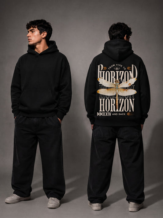 Buzo hoodie unisex negro Horizon